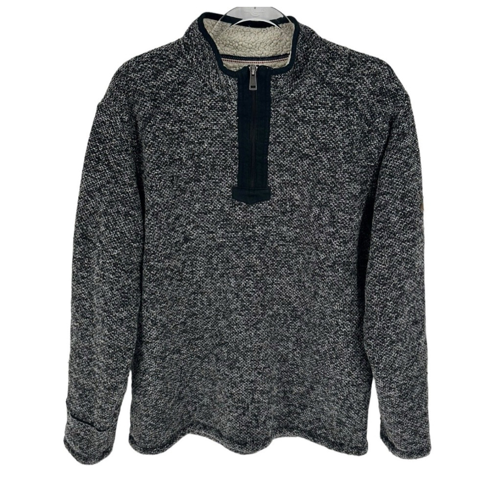 Orvis Men's Brighton Quarter 1/4 Zip Sherpa Lined Sweater Size XL